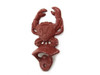 Handcrafted Red Whitewashed Cast Iron Wall Mounted Crab Bottle Opener 6" from Hampton Creations Handcrafted Red Whitewashed Cast Iron Wall Mounted Crab Bottle Opener 6" from Hampton Creations