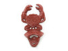 Handcrafted Red Whitewashed Cast Iron Wall Mounted Crab Bottle Opener 6" from Hampton Creations Handcrafted Red Whitewashed Cast Iron Wall Mounted Crab Bottle Opener 6" from Hampton Creations