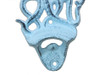 Handcrafted Dark Blue Whitewashed Cast Iron Wall Mounted Octopus Bottle Opener 6" from Hampton Creations Handcrafted Dark Blue Whitewashed Cast Iron Wall Mounted Octopus Bottle Opener 6" from Hampton Creations
