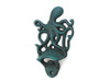 Handcrafted Seaworn Blue Cast Iron Wall Mounted Octopus Bottle Opener 6" from Hampton Creations