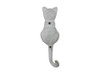 Handcrafted Whitewashed Cast Iron Cat Tail Decorative Metal Wall Hook 7" from Hampton Creations Handcrafted Whitewashed Cast Iron Cat Tail Decorative Metal Wall Hook 7" from Hampton Creations