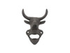 Handcrafted Cast Iron Bull Head Wall Mounted Bottle Opener 6" from Hampton Creations Handcrafted Cast Iron Bull Head Wall Mounted Bottle Opener 6" from Hampton Creations