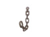 Handcrafted Cast Iron Wall Mounted Decorative Chain Link Hook 7.5" from Hampton Creations