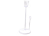 Handcrafted Whitewashed Cast Iron Fork and Spoon Kitchen Paper Towel Holder 15" from Hampton Creations