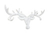 Handcrafted Whitewashed Cast Iron Deer Head Antlers Decorative Metal Wall Hooks 13" from Hampton Creations Handcrafted Whitewashed Cast Iron Deer Head Antlers Decorative Metal Wall Hooks 13" from Hampton Creations