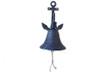 Handcrafted Rustic Dark Blue Cast Iron Wall Hanging Anchor Bell 8" from Hampton Creations Handcrafted Rustic Dark Blue Cast Iron Wall Hanging Anchor Bell 8" from Hampton Creations