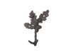 Handcrafted Cast Iron Oak Tree Leaves with Acorns Decorative Metal Tree Branch Hooks 6.5" from Hampton Creations