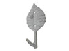Handcrafted Whitewashed Cast Iron Birch Tree Leaf Decorative Metal Tree Branch Hook 6.5" from Hampton Creations