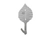 Handcrafted Whitewashed Cast Iron Birch Tree Leaf Decorative Metal Tree Branch Hook 6.5" from Hampton Creations
