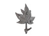 Handcrafted Cast Iron Maple Tree Leaf Decorative Metal Tree Branch Hook 6.5" from Hampton Creations