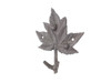 Handcrafted Cast Iron Maple Tree Leaf Decorative Metal Tree Branch Hook 6.5" from Hampton Creations
