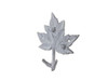 Handcrafted Whitewashed Cast Iron Maple Tree Leaves Decorative Metal Tree Branch Hooks 6.5" from Hampton Creations