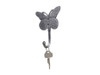 Handcrafted Rustic Silver Cast Iron Butterly Decorative Metal Wall Hook 5" from Hampton Creations Handcrafted Rustic Silver Cast Iron Butterly Decorative Metal Wall Hook 5" from Hampton Creations