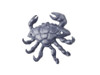 Handcrafted Rustic Dark Blue Cast Iron Decorative Crab with Six Metal Wall Hooks 7" from Hampton Creations