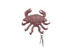 Handcrafted Red Whitewashed Cast Iron Decorative Crab with Six Metal Wall Hooks 7" from Hampton Creations Handcrafted Red Whitewashed Cast Iron Decorative Crab with Six Metal Wall Hooks 7" from Hampton Creations