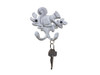 Handcrafted Whitewashed Cast Iron Squirrel with Acorn Decorative Double Metal Wall Hooks 8" from Hampton Creations Handcrafted Whitewashed Cast Iron Squirrel with Acorn Decorative Double Metal Wall Hooks 8" from Hampton Creations