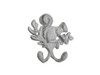 Handcrafted Whitewashed Cast Iron Squirrel with Acorn Decorative Double Metal Wall Hooks 8" from Hampton Creations Handcrafted Whitewashed Cast Iron Squirrel with Acorn Decorative Double Metal Wall Hooks 8" from Hampton Creations