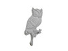 Handcrafted Whitewashed Cast Iron Owl Sitting on a Tree Branch Decorative Metal Wall Hook 6.5" from Hampton Creations Handcrafted Whitewashed Cast Iron Owl Sitting on a Tree Branch Decorative Metal Wall Hook 6.5" from Hampton Creations