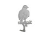 Handcrafted Whitewashed Cast Iron Eagle Sitting on a Tree Branch Decorative Metal Wall Hook 6.5" from Hampton Creations