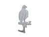 Handcrafted Whitewashed Cast Iron Eagle Sitting on a Tree Branch Decorative Metal Wall Hook 6.5" from Hampton Creations