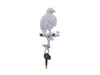 Handcrafted Whitewashed Cast Iron Eagle Sitting on a Tree Branch Decorative Metal Wall Hook 6.5" from Hampton Creations