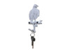 Handcrafted Whitewashed Cast Iron Eagle Sitting on a Tree Branch Decorative Metal Wall Hook 6.5" from Hampton Creations