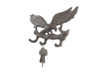 Handcrafted Cast Iron Flying Eagle Landing on a Tree Branch Decorative Metal Wall Hooks 7.5" from Hampton Creations Handcrafted Cast Iron Flying Eagle Landing on a Tree Branch Decorative Metal Wall Hooks 7.5" from Hampton Creations