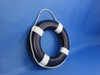 Handcrafted Dark Blue Painted Decorative Lifering with White Bands 15" from Hampton Creations