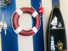 Handcrafted Red Painted Decorative Lifering with White Bands 20" from Hampton Creations