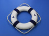 Handcrafted Classic White Decorative Anchor Lifering with Blue Bands 15" from Hampton Creations Handcrafted Classic White Decorative Anchor Lifering with Blue Bands 15" from Hampton Creations