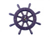 Handcrafted Dark Blue Decorative Ship Wheel With Seagull 12" from Hampton Creations