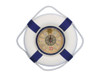 Handcrafted Classic White Decorative Lifering Clock with Blue Bands 12" from Hampton Creations Handcrafted Classic White Decorative Lifering Clock with Blue Bands 12" from Hampton Creations