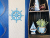Handcrafted Light Blue Decorative Ship Wheel 12" from Hampton Creations