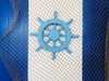 Handcrafted Light Blue Decorative Ship Wheel 12" from Hampton Creations