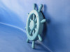 Handcrafted Light Blue Decorative Ship Wheel with Starfish 12" Wall Decor from Hampton Creations
