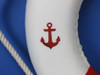 Handcrafted Classic White Decorative Anchor Lifering with Red Bands 15" from Hampton Creations Handcrafted Classic White Decorative Anchor Lifering with Red Bands 15" from Hampton Creations