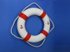 Handcrafted Classic White Decorative Anchor Lifering with Red Bands 20" from Hampton Creations Handcrafted Classic White Decorative Anchor Lifering with Red Bands 20" from Hampton Creations