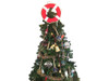 Handcrafted Vibrant Red Lifering with White Bands Christmas Tree Topper Decoration from Hampton Creations