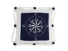 Handcrafted Blue Compass With Nautical Rope Decorative Throw Pillow 16" from Hampton Creations