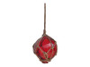 Handcrafted Red Japanese Glass Ball Fishing Float Decoration Christmas Ornament 3" from Hampton Creations Handcrafted Red Japanese Glass Ball Fishing Float Decoration Christmas Ornament 3" from Hampton Creations