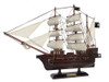 Handcrafted Wooden Black Bart's Royal Fortune White Sails Pirate Ship Model 15" from Hampton Creations