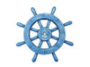 Handcrafted Rustic All Light Blue Decorative Ship Wheel With Anchor 12" from Hampton Creations