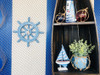 Handcrafted Rustic All Light Blue Decorative Ship Wheel With Seagull 12" from Hampton Creations