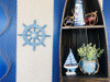 Handcrafted Rustic All Light Blue Decorative Ship Wheel With Starfish 12" from Hampton Creations