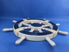 Handcrafted Rustic Dark Blue Decorative Ship Wheel 18" from Hampton Creations