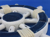 Handcrafted Rustic Dark Blue and White Decorative Ship Wheel 12" from Hampton Creations