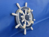 Handcrafted Rustic Dark Blue and White Decorative Ship Wheel 12" from Hampton Creations