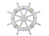 Handcrafted Rustic White Decorative Ship Wheel with Anchor 18" from Hampton Creations