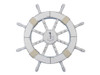 Handcrafted Rustic White Decorative Ship Wheel with Sailboat 18" from Hampton Creations
