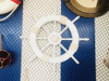 Handcrafted Rustic White Decorative Ship Wheel with Seashell 18" from Hampton Creations